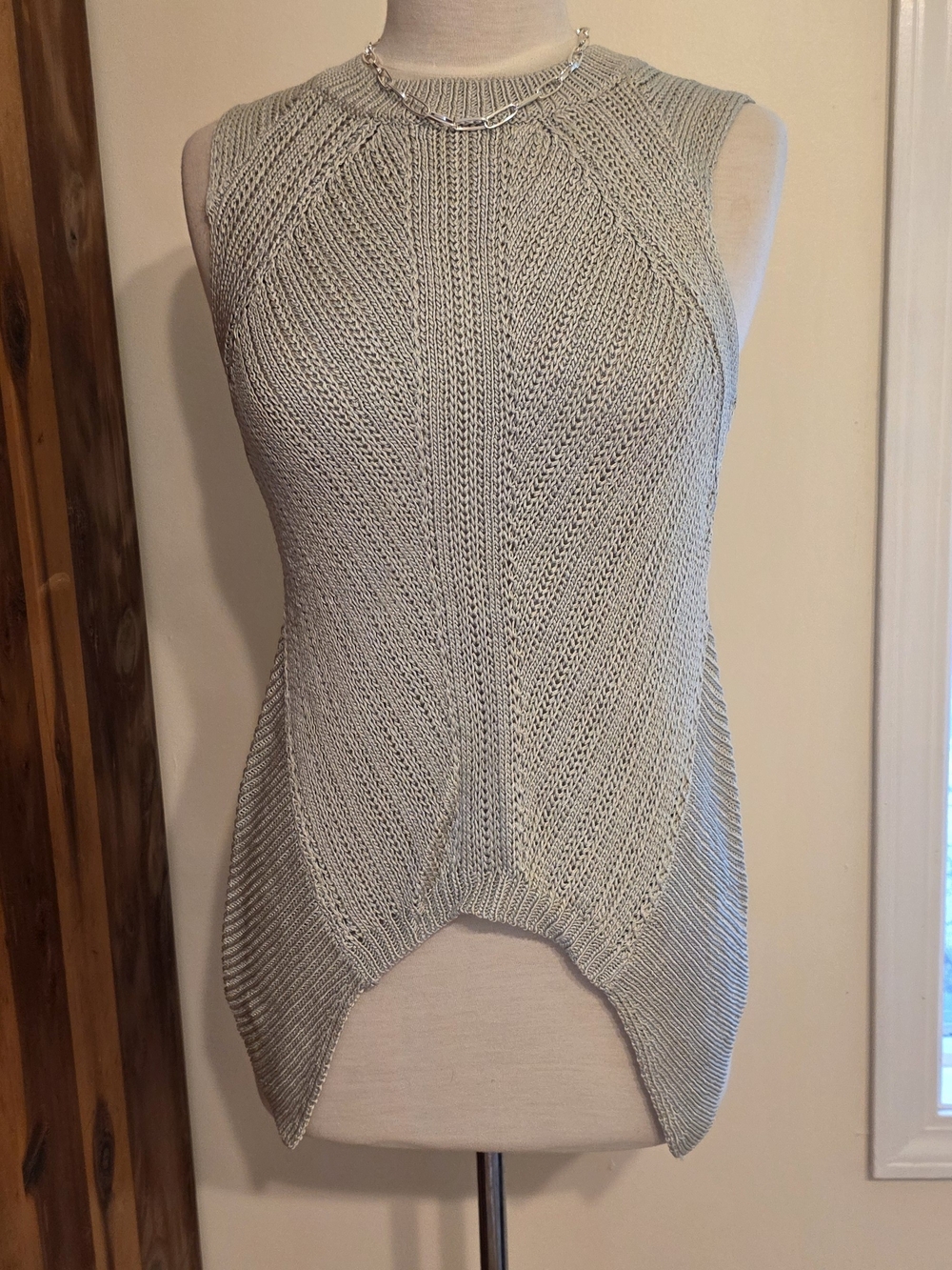 Theyskens' Theory RARE Light Gray Sleeveless Knit Sweater SMALL